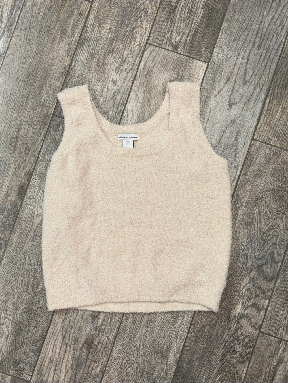cupcakes & cashmere Plush Cream Tank Top
